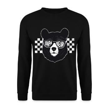 Bären Vater Lustiger Vater Perfekter Style - Unisex Pullover - Schwarz - Vorne - Alina (178cm) & Michal (187cm)