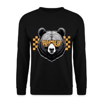 Bären Vater Lustiger Vater Perfekter Style - Unisex Pullover - Schwarz - Vorne - Alina (178cm) & Michal (187cm)