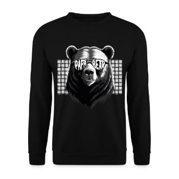 Bären Vater Lustiger Vater Perfekter Style - Unisex Pullover - Schwarz - Vorne - Alina (178cm) & Michal (187cm)