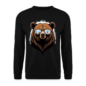 Bären Vater Lustiger Vater Perfekter Style - Unisex Pullover - Schwarz - Vorne - Alina (178cm) & Michal (187cm)