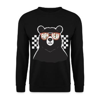 Bären Vater Lustiger Vater Perfektes Vatertag - Unisex Pullover - Schwarz - Vorne - Alina (178cm) & Michal (187cm)