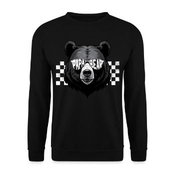 Bären Vater Lustiger Vater Perfekter Style - Unisex Pullover - Schwarz - Vorne - Alina (178cm) & Michal (187cm)