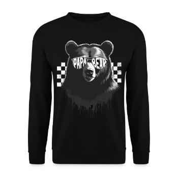 Funny Father Bear Dad Perfect Style - Unisex Sweatshirt - black - Front - Alina (178cm) & Michal (187cm)