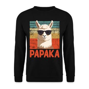 Papaka Drôle Dad Alpaga Style Parfait - Sweat-shirt Unisexe - noir - Devant - Alina (178cm) & Michal (187cm)