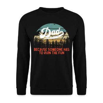 Humorous father saying in vintage style - Unisex Sweatshirt - black - Front - Alina (178cm) & Michal (187cm)