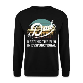 Humorvoller Vatertag Spruch Perfekter Style - Unisex Pullover - Schwarz - Vorne - Alina (178cm) & Michal (187cm)