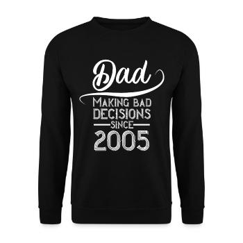 Funny Dad 2005 Perfect Style Dads - Unisex Sweatshirt - black - Front - Alina (178cm) & Michal (187cm)