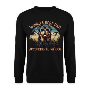 Welt Bester Hundepapa Rottweiler Lustige Motive - Unisex Pullover - Schwarz - Vorne - Alina (178cm) & Michal (187cm)