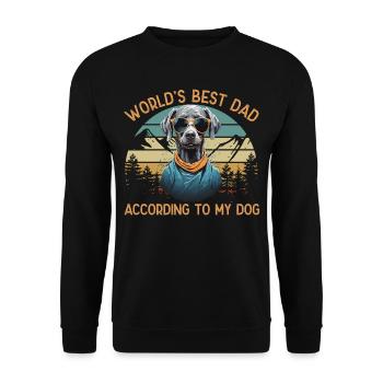 Meilleur chien du monde papa braque de Weimar Funny Dogs - Sweat-shirt Unisexe - noir - Devant - Alina (178cm) & Michal (187cm)