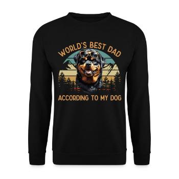 World Best Dog Dad Rottweiler Funny Motifs - Unisex Sweatshirt - black - Front - Alina (178cm) & Michal (187cm)