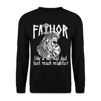 Viking Papa Vathor Père nordique puissant - Sweat-shirt Unisexe - noir - Devant - Alina (178cm) & Michal (187cm)