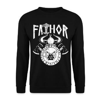 Papa viking Papa fier papa nordique - Sweat-shirt Unisexe - noir - Devant - Alina (178cm) & Michal (187cm)