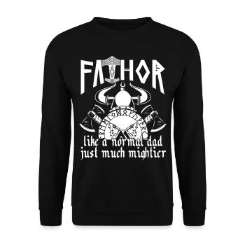 Viking Papa Vathor Père nordique puissant - Sweat-shirt Unisexe - noir - Devant - Alina (178cm) & Michal (187cm)