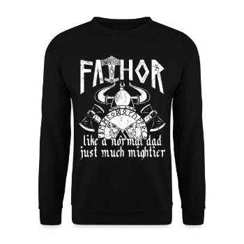 Viking Papa Vathor Père nordique puissant - Sweat-shirt Unisexe - noir - Devant - Alina (178cm) & Michal (187cm)