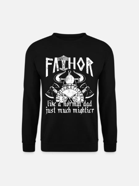 Wikinger Papa Vathor Mächtiger Nordischer Vater - Unisex Pullover - Schwarz