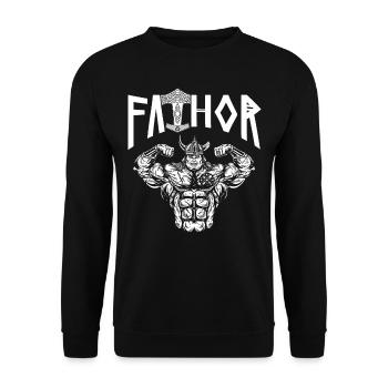 Viking Papa Vathor Père nordique musclé - Sweat-shirt Unisexe - noir - Devant - Alina (178cm) & Michal (187cm)