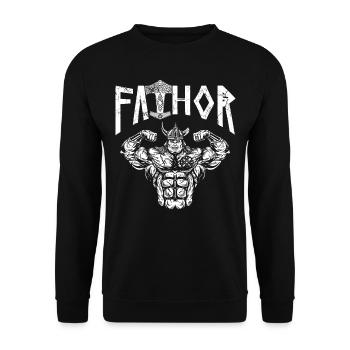 Viking Papa Vathor Père nordique musclé - Sweat-shirt Unisexe - noir - Devant - Alina (178cm) & Michal (187cm)