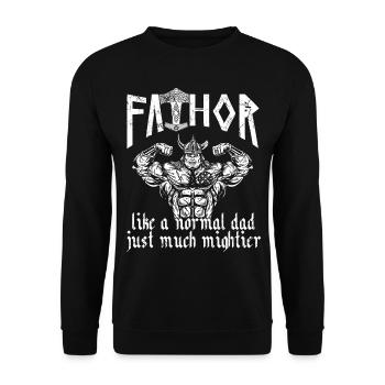 Viking Papa Vathor Père nordique puissant - Sweat-shirt Unisexe - noir - Devant - Alina (178cm) & Michal (187cm)