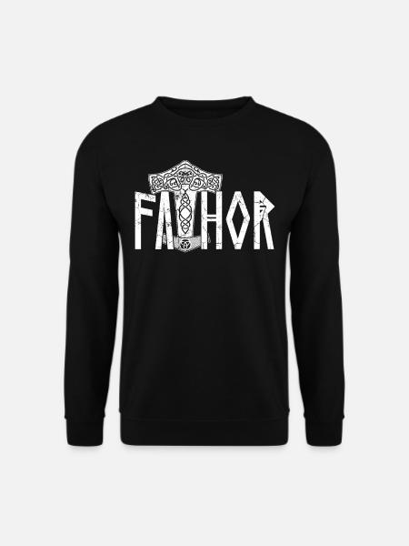Wikinger Papa Stolzer Vathor Nordischer Vater - Unisex Pullover - Schwarz