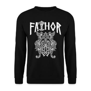 Viking Papa Vathor Nœud runique nordique - Sweat-shirt Unisexe - noir - Devant - Alina (178cm) & Michal (187cm)