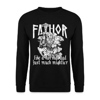 Viking Papa Vathor Père nordique puissant - Sweat-shirt Unisexe - noir - Devant - Alina (178cm) & Michal (187cm)
