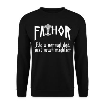 Viking Papa Vathor Père nordique - Sweat-shirt Unisexe - noir - Devant - Alina (178cm) & Michal (187cm)