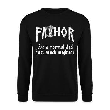 Nordique Papa Vathor Viking Dicton Design - Sweat-shirt Unisexe - noir - Devant - Alina (178cm) & Michal (187cm)
