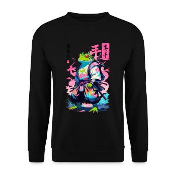Samouraï Grenouille Esthétique Vaporwave Style Japon - Sweat-shirt Unisexe - noir - Devant - Alina (178cm) & Michal (187cm)