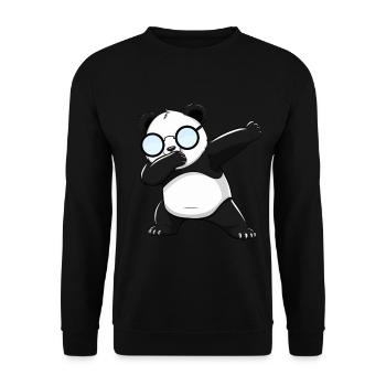 Panda Panda Bear Funny - Unisex Sweatshirt - black - Front - Alina (178cm) & Michal (187cm)