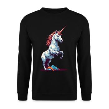 Licorne mignonne pour l’amante de la licorne - Sweat-shirt Unisexe - noir - Devant - Alina (178cm) & Michal (187cm)