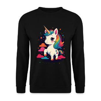 Unicorn Lover Design Funny Unicorns Cute - Unisex Sweatshirt - black - Front - Alina (178cm) & Michal (187cm)