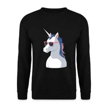 Papa Einhorn Lustiges Vatertag Design - Unisex Pullover - Schwarz - Vorne - Alina (178cm) & Michal (187cm)