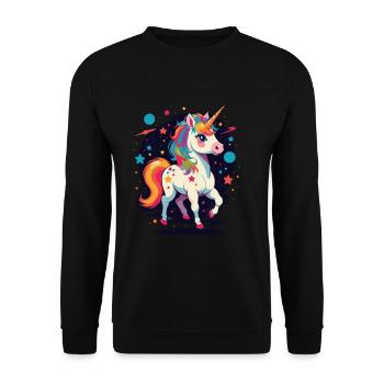 Einhorn Liebhaber Lustige Einhörner Süßes Motiv - Unisex Pullover - Schwarz - Vorne - Alina (178cm) & Michal (187cm)