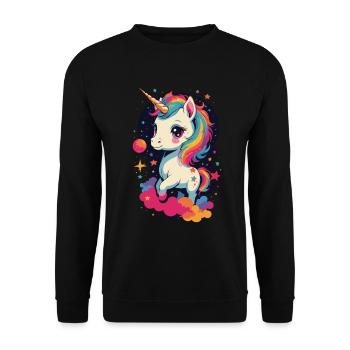 Grand design fantastique pour les amateurs de licornes - Sweat-shirt Unisexe - noir - Devant - Alina (178cm) & Michal (187cm)
