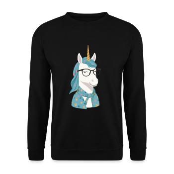 Einhorn Mama Lustige Einhörner Liebende Mutter - Unisex Pullover - Schwarz - Vorne - Alina (178cm) & Michal (187cm)