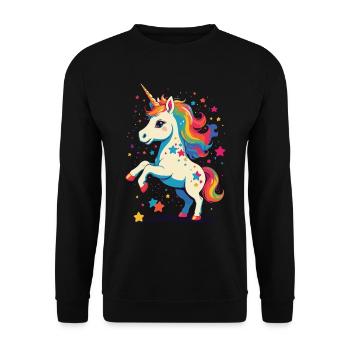 Licornes drôles Licorne mignonne Licorne Fille - Sweat-shirt Unisexe - noir - Devant - Alina (178cm) & Michal (187cm)