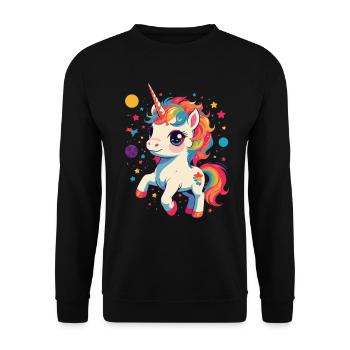 Amoureux de la licorne Design Licornes drôles - Sweat-shirt Unisexe - noir - Devant - Alina (178cm) & Michal (187cm)