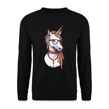 Maman Licorne Drôle Licornes Maman aimante - Sweat-shirt Unisexe - noir - Devant - Alina (178cm) & Michal (187cm)