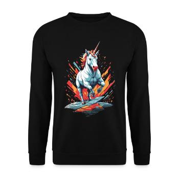 Unicorn Lover Design Funny Unicorns Cute - Unisex Sweatshirt - black - Front - Alina (178cm) & Michal (187cm)