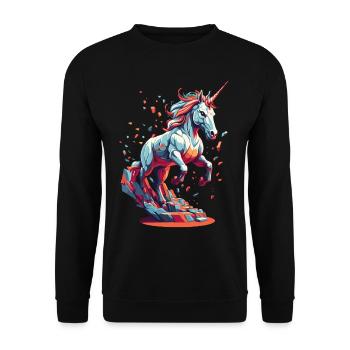 Amoureux de la licorne Licornes drôles Licorne mignonne - Sweat-shirt Unisexe - noir - Devant - Alina (178cm) & Michal (187cm)