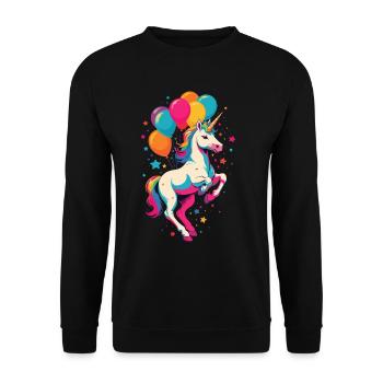 Licornes drôles Mignon Licorne Fille Design - Sweat-shirt Unisexe - noir - Devant - Alina (178cm) & Michal (187cm)
