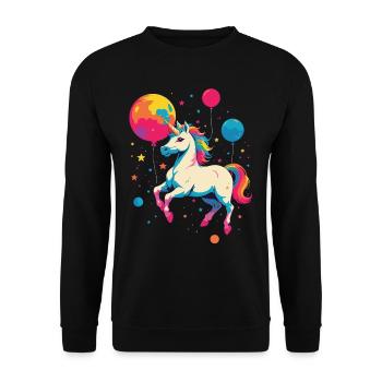 Licornes drôles Jolie fille licorne - Sweat-shirt Unisexe - noir - Devant - Alina (178cm) & Michal (187cm)
