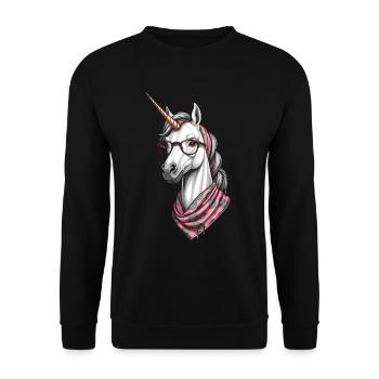 Licorne Maman Drôle Maman Fête des Mères Licornes - Sweat-shirt Unisexe - noir - Devant - Alina (178cm) & Michal (187cm)