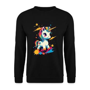 Licorne Amant Design Drôle Licornes Mignon - Sweat-shirt Unisexe - noir - Devant - Alina (178cm) & Michal (187cm)