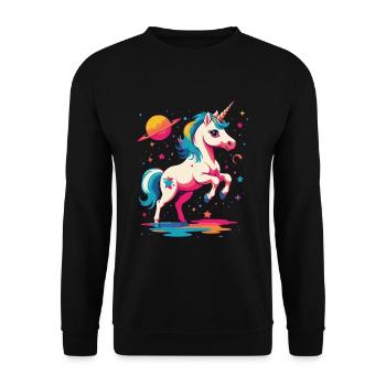 Licorne Fille Drôle Licornes Grand Design - Sweat-shirt Unisexe - noir - Devant - Alina (178cm) & Michal (187cm)