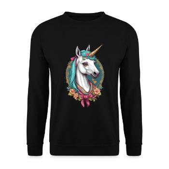Maman Licorne Maman Drôle Maman Fête des Mères - Sweat-shirt Unisexe - noir - Devant - Alina (178cm) & Michal (187cm)