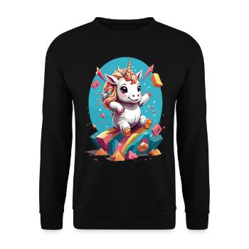 Amoureux de la licorne Design Licornes drôles - Sweat-shirt Unisexe - noir - Devant - Alina (178cm) & Michal (187cm)