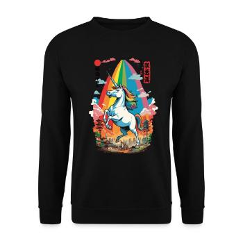 Japon Ukiyo-E Art Style Vintage Japonais - Sweat-shirt Unisexe - noir - Devant - Alina (178cm) & Michal (187cm)