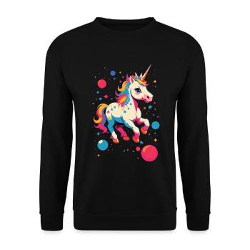 Amoureux de la licorne Design Licornes drôles - Sweat-shirt Unisexe - noir - Devant - Alina (178cm) & Michal (187cm)