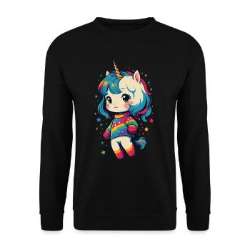 Grand amant de licorne Design Licornes drôles - Sweat-shirt Unisexe - noir - Devant - Alina (178cm) & Michal (187cm)